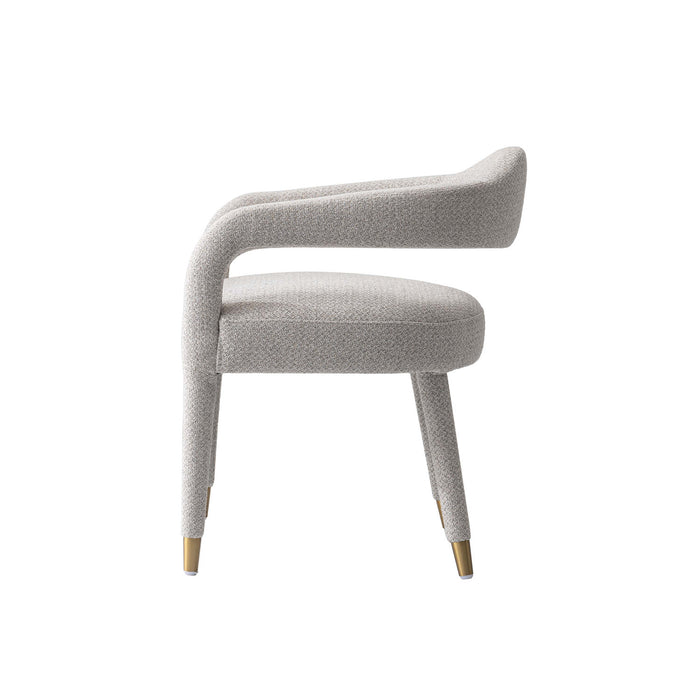 Fauteuil Aspen d’inspiration mi-siecle moderne en tweed rembourre, coloris Silver Lining
