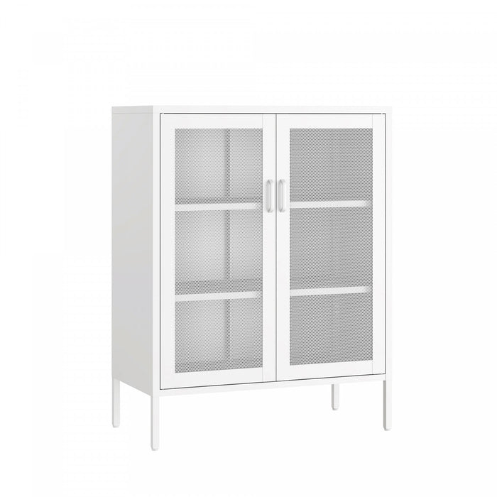 Armoire d’appoint moderne Amelia 32\" en metal blanc