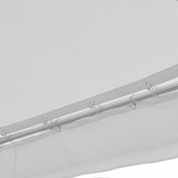 Outsunny 20'x20' Grand Abri De Voiture Exterieur Robuste Garage Party Event Tente Patio Gazebo Auvent Avec Paroi Laterale Amovible, Blanc