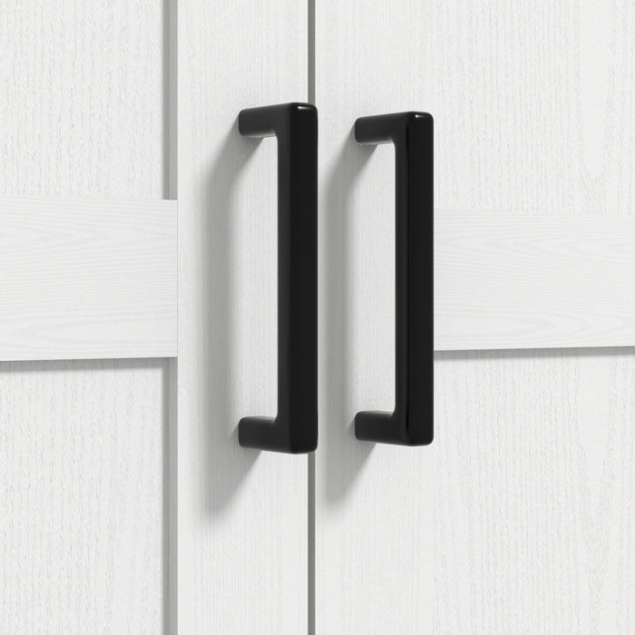 HOMCOM Armoire de rangement de cuisine avec etageres reglables, blanc