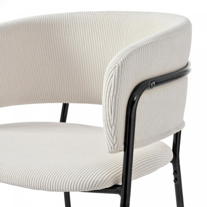 Ethan Ensemble de 6 chaises d’appoint modernes avec assise en velours cotele, pieds inclines et pieds reglables, beige