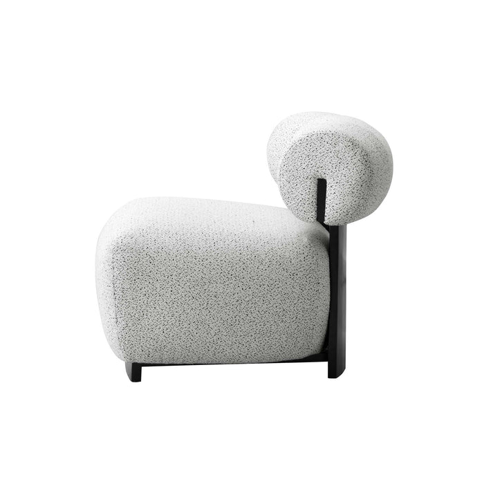 Fauteuil lounge rembourre Bartow style milieu du siecle en ivoire multicolore - Lot de 2