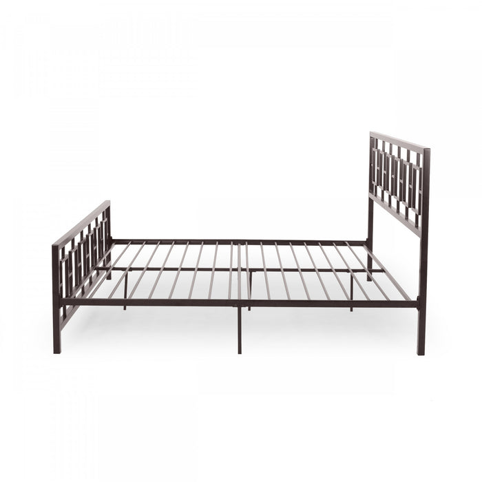 Henry Cadre De Lit En Metal Avec Tete De Lit Vintage, Taille King, Cuivre