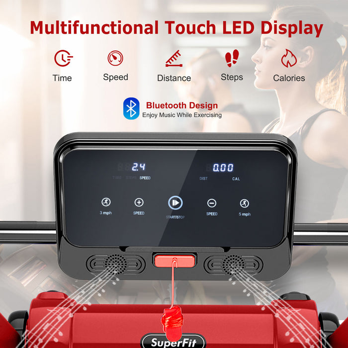 Tapis De Course Pliable 2,25cv Superfit Avec Haut-parleur Bluetooth