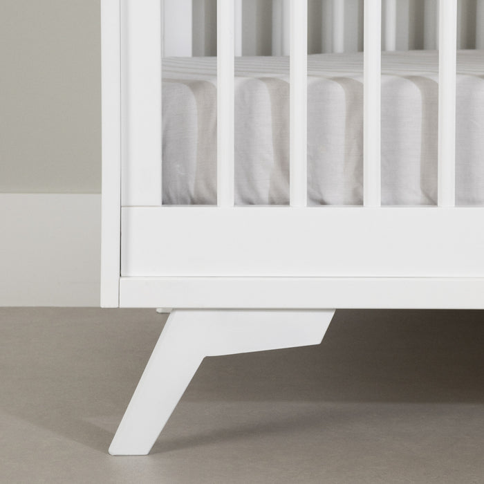Lit de bébé Milos à hauteur réglable - blanc solide