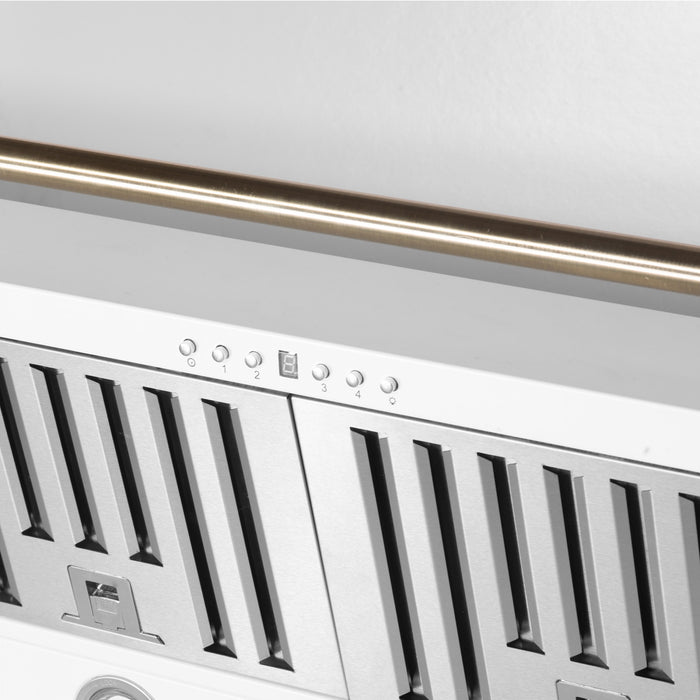 Hotte de cuisiniere murale Aria de 60 pouces en blanc inoxydable-FRHWM5095-60WHT