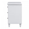 U_Style 28 Inch Painted Nightstand with 3 Smooth-Glide Drawers and Rubberwood Legs, White | U_Style Table de Nuit Peinte 28 po avec 3 Tiroirs a Glissiere Douce et Pieds en Bois de Caoutchouc, Blanc