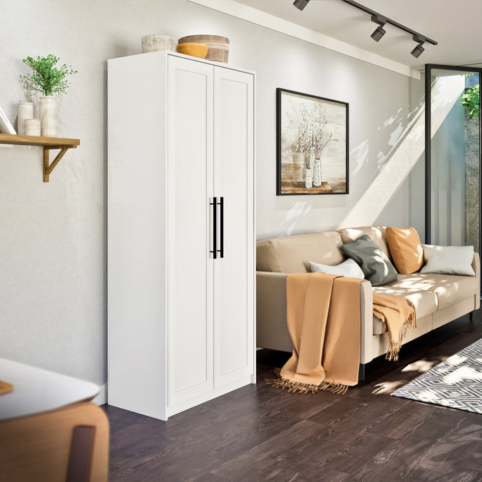 Armoire d’appoint de rangement Elite Premium Home avec 5 tablettes - blanche
