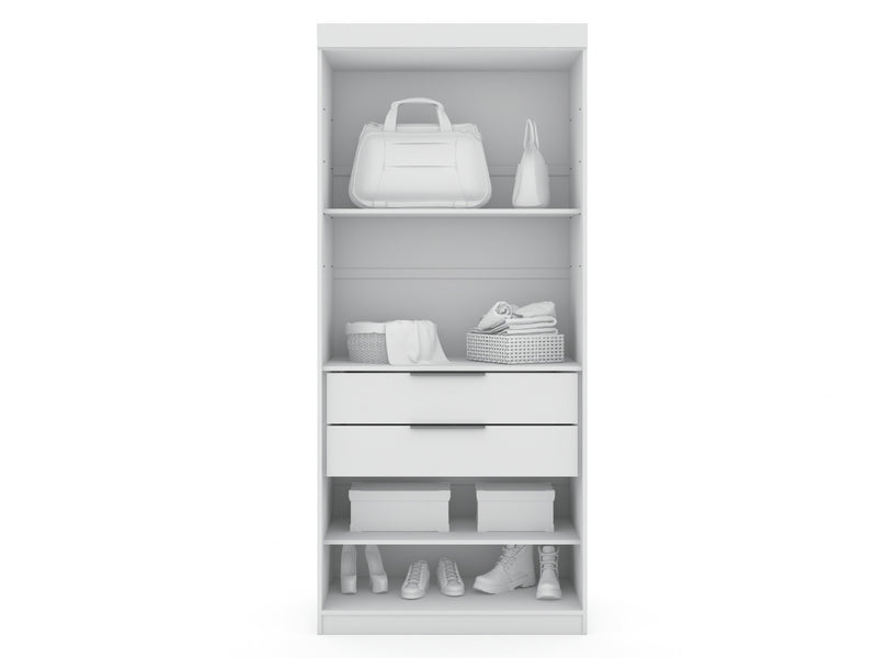 Armoire contemporaine moderne Mulberry 36\" en blanc - Ensemble de 3
