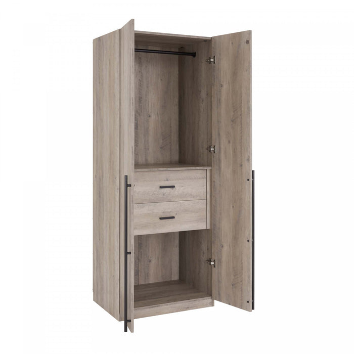 Armoire Lee Modern 32\" en gris rustique - Ensemble de 2