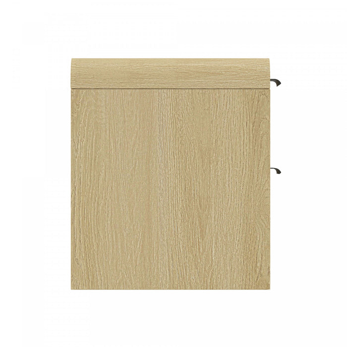 Table de nuit moderne Grace 28\" en chene naturel et noir (2 tiroirs) - Lot de 2