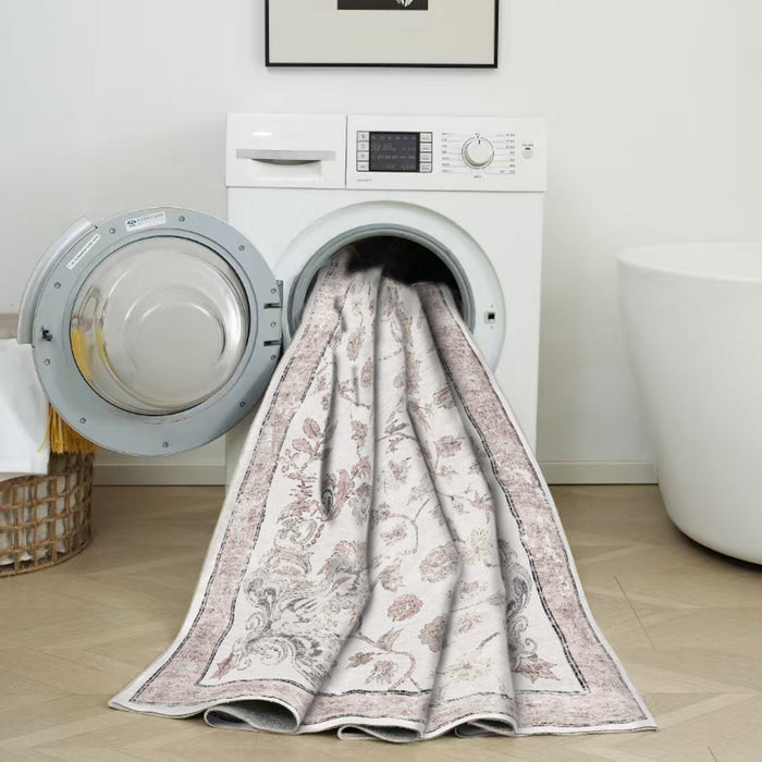 Aqua Primavera Tapis Lavable Et Antiderapant A Poils Ras 5'x7'