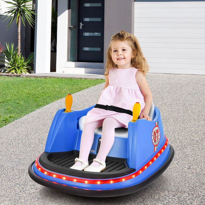 Costway 12v Vehicule 360¡a Spin Race Toy Kids Ride Sur La Voiture Pare-chocs Avec Telecommande Bleue