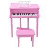 Costway Classical Kids Piano, 30-Key Mini Grand Piano with Music Stand and Bench, Wooden Musical Instrument Toy w/Lid & Music Rack, Gift for Boys Girls Ages 3+