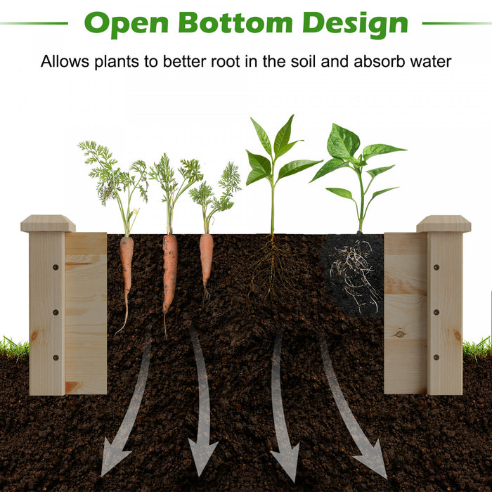 Lit De Jardin Sureleve En Bois De Sapin Sans Fond, Jardiniere Exterieure Pour Herbes, Legumes, Plantes, Lit De Plantation Pour Jardin, Balcon, Terrasse, Facile A Assembler, 240x60x25 Cm