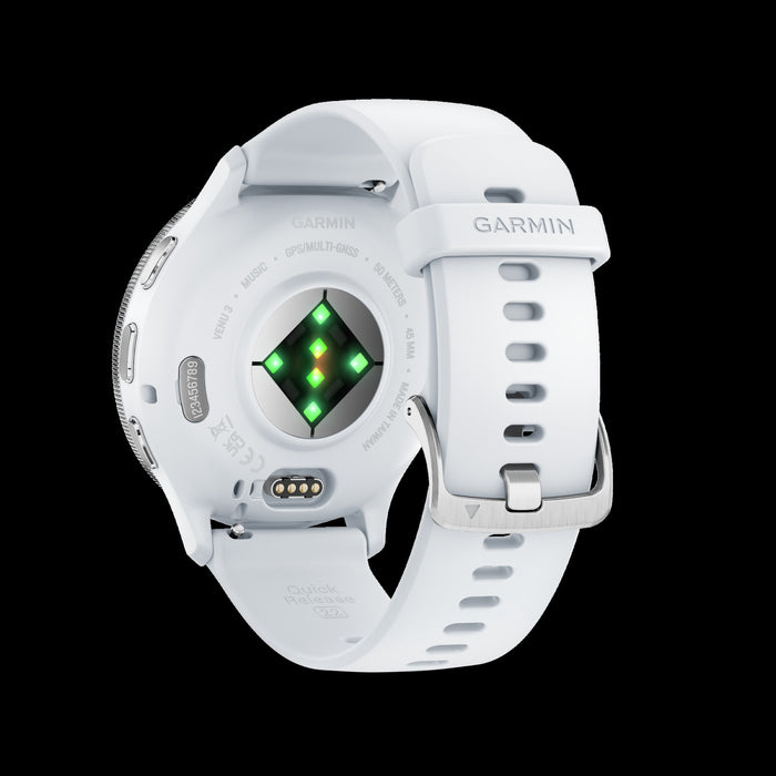 Garmin Venu® 3 Montre Intelligente Gps - Suivi De Sante Avec 14 Jours D'autonomie, 45mm - Boitier Blanc