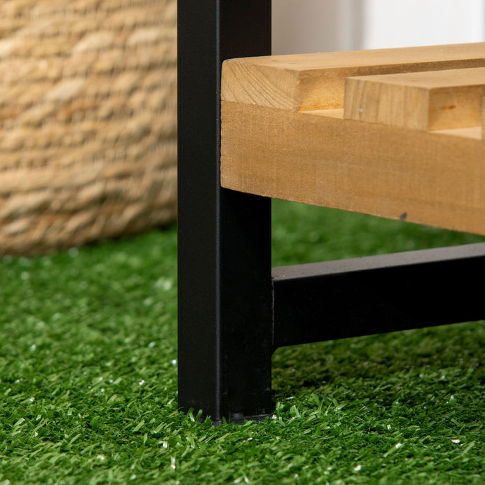 Outsunny Support Pour Plantes A 3 Etages Avec Crochets De Suspension, Grande Etagere Pour Plantes Pour L'interieur, L'exterieur, Le Porche, Le Balcon, Le Salon Et La Chambre A Coucher