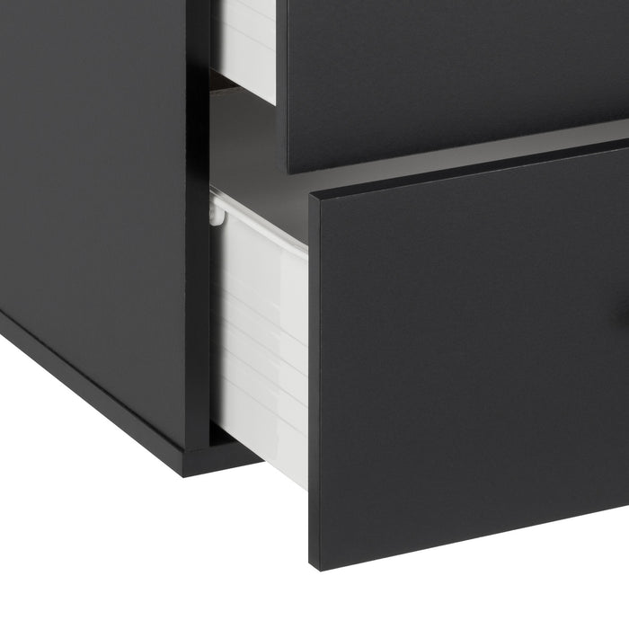 Armoire de plancher HangUps à 3 tiroirs avec rangement - noire