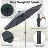 Costway 10 FT Solar Patio Umbrella with 96 LED Lights 35° Adjustable Tilt Vented Top Navy