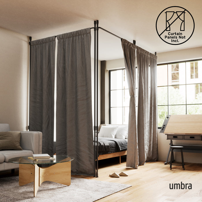  Tringle à rideaux et séparateur de pièce extensible Anywhere de Umbra noir mat - 36 po à 66 po