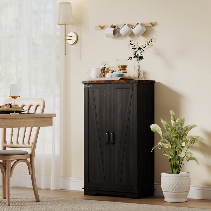 HOMCOM Armoire garde-manger de cuisine avec etageres reglables, Noir
