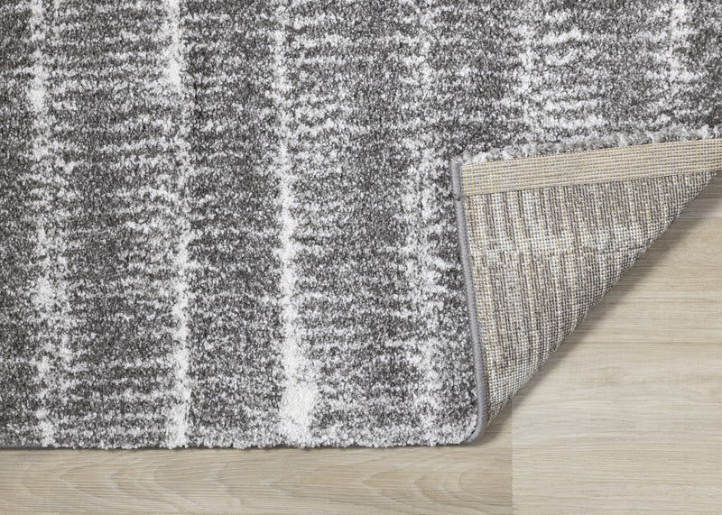 Carpette douce à motif de rangées de rayures - 7 pi 10 po x 10 pi 10 po