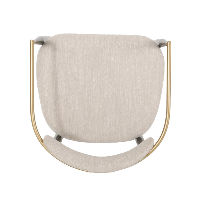 Ensemble De 2 Chaises De Salle À Manger Mila Avec Revêtement En Tissu Et Structure En Metal - Beige Et Noir