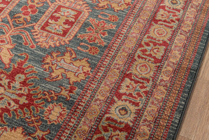 Tapis Traditionnel Lena 2'3\" x 7'6\" en Bleu