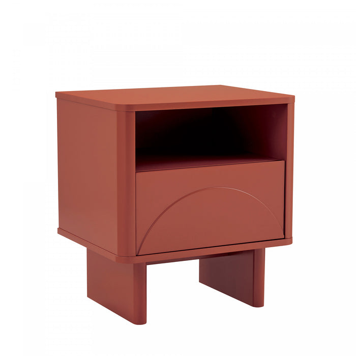 Table de nuit moderne Ella 20\" en terre cuite (1 tiroir) - Lot de 2