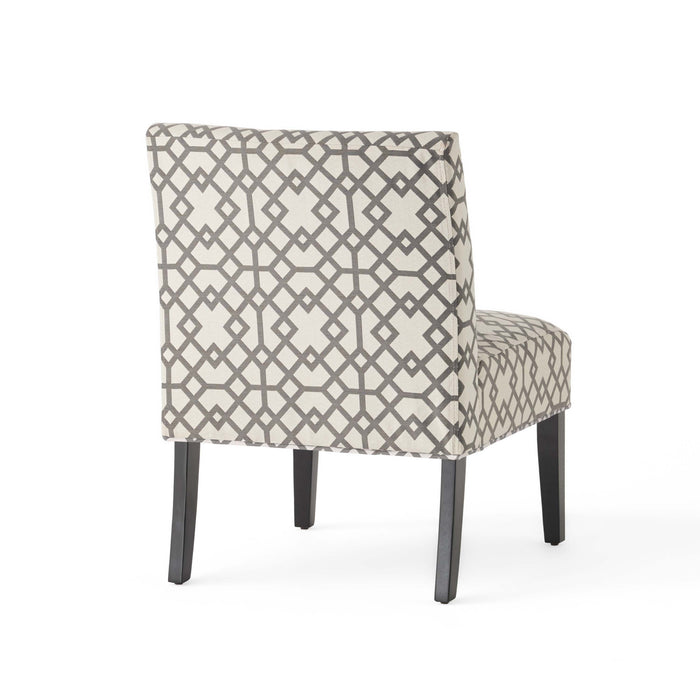 Lot De 2 Fauteuils D’appoint Oliver En Tissu aspect lin Avec Pieds En Bois D’hévéa - Gris Et Ivoire