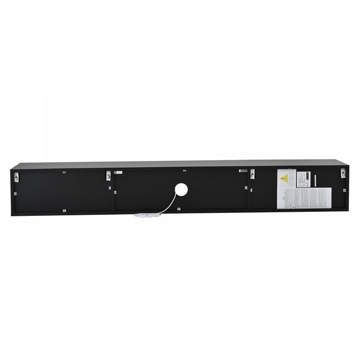 Evan meuble TV mural flottant – meuble avec eclairage LED et portes de rangement, noir