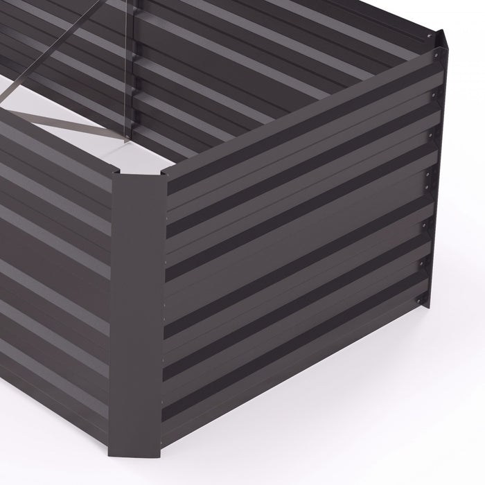 Outsunny Jardiniere Surelevee En Metal Avec Tiges Renforcees, Gris