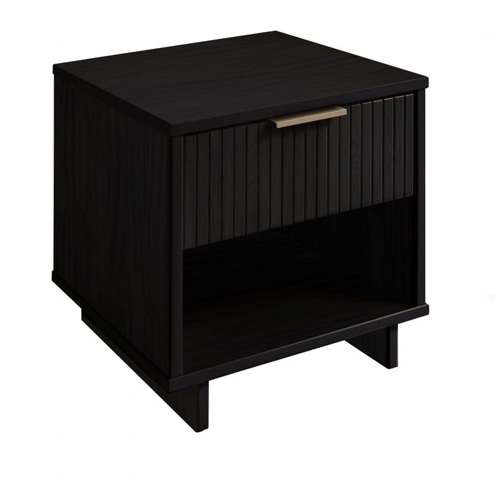 Table de nuit Granville Modern 18\" en noir (1 tiroir) - Lot de 2