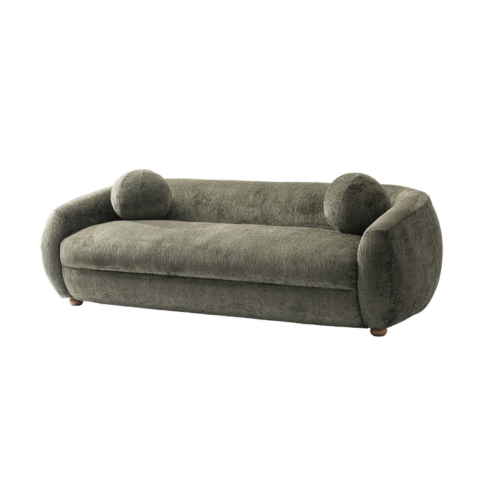 Canape Tribeca style mid-century 218 cm en chenille vert olive