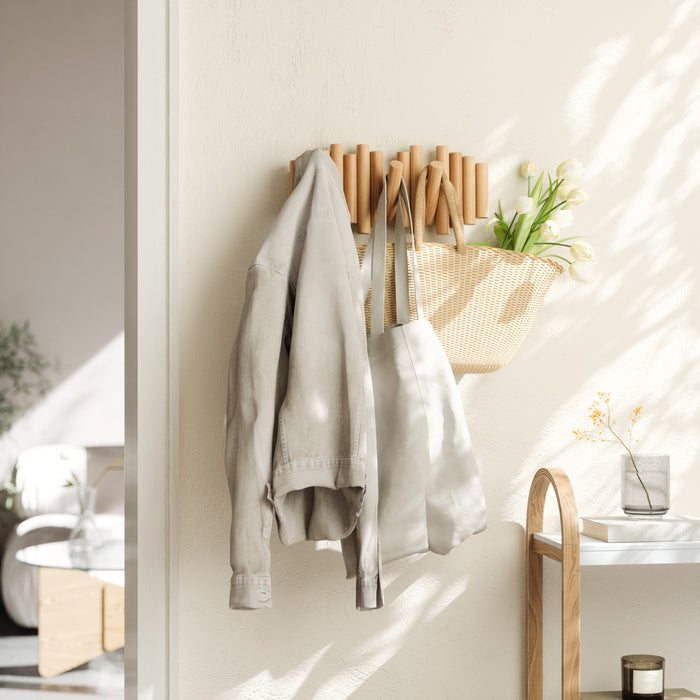 Crochets muraux Picket Rail de Umbra - naturels