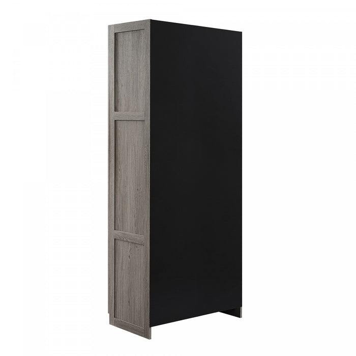 Armoire de rangement moderne Hopkins 30\" en gris (4 etageres) - Lot de 2