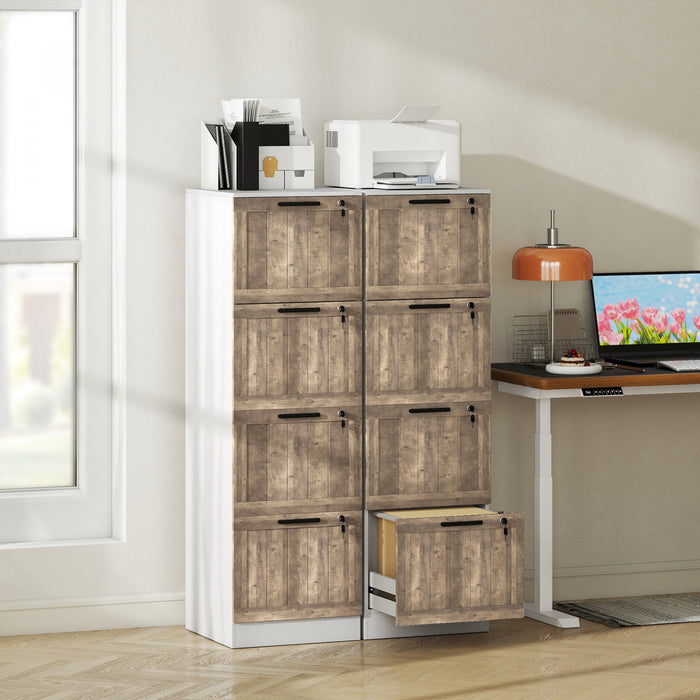 HOMCOM Classeur 4 tiroirs avec serrure, format A4, blanc