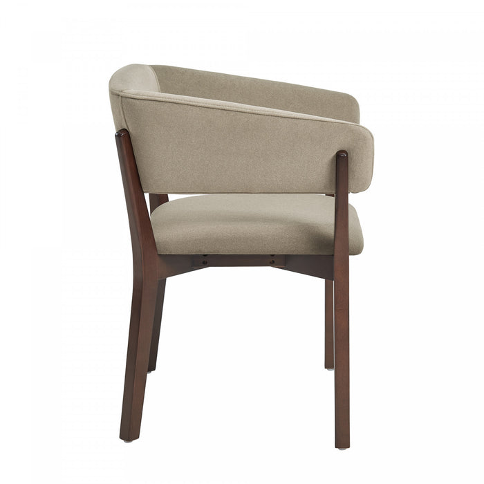 Fauteuil Blake moderne en bois avec imitation mohair, coloris lin