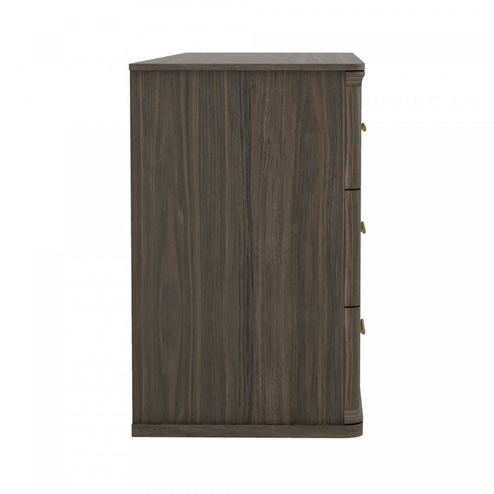 Commode traditionnelle Clifford en noyer (6 tiroirs)