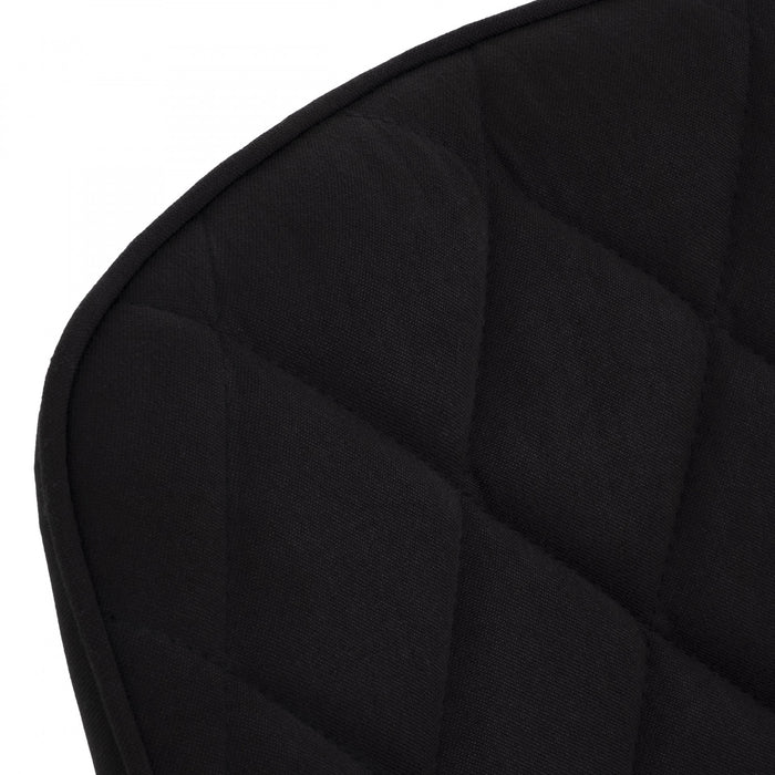 Chaise d'appoint Brynlee noire capitonnee avec pieds dores (ens. de 2)