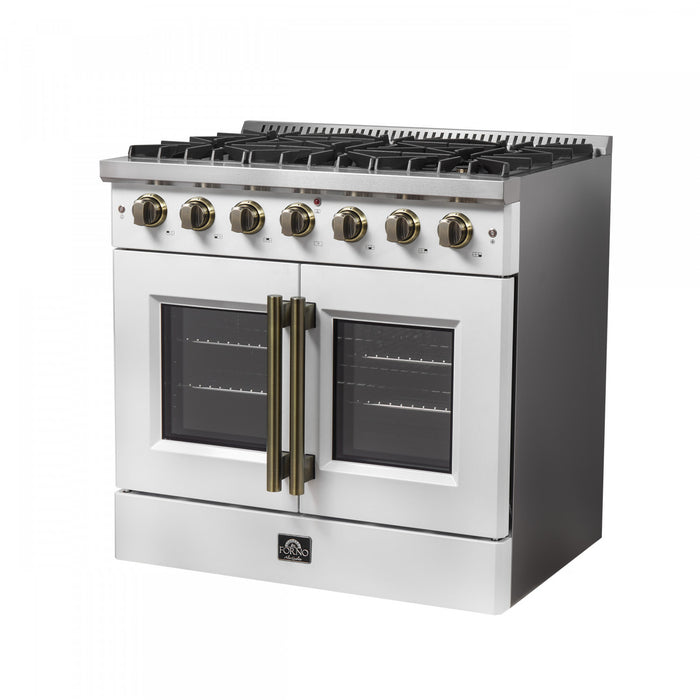 Cuisiniere a gaz blanche Galiano 36 pouces, 4,32 pi³ – FFSGS6444-36WHT