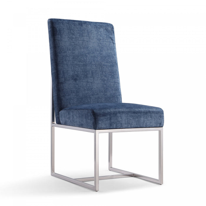 Ensemble moderne de salle a manger Element, 8 chaises, bleu