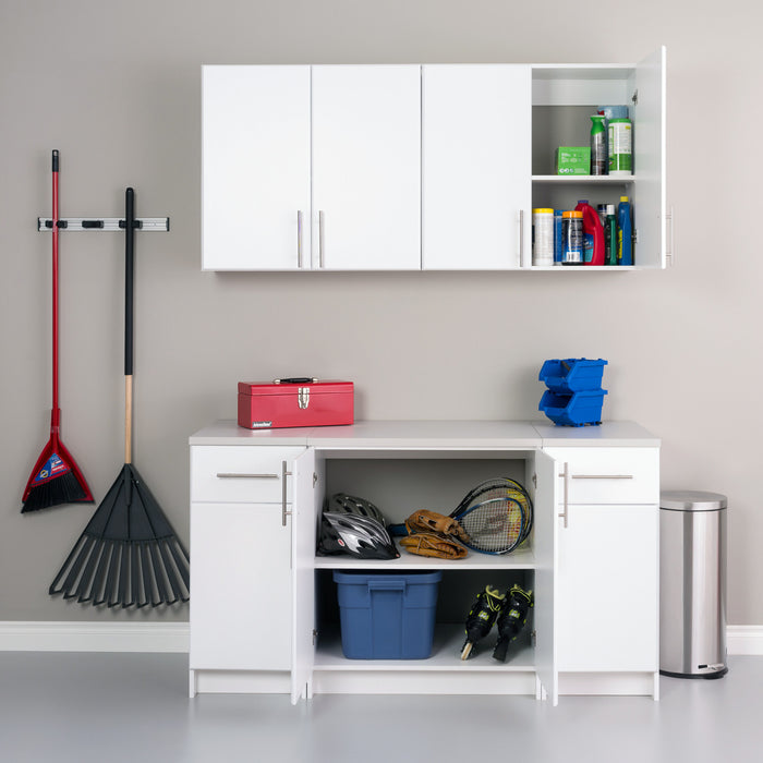 Elite Armoire De Rangement De Garage 64 Pouces, Ensemble B De 5 Pieces – Blanc