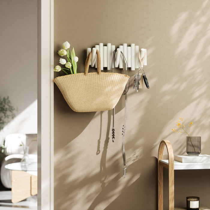 Crochets muraux Picket Rail de Umbra - blancs