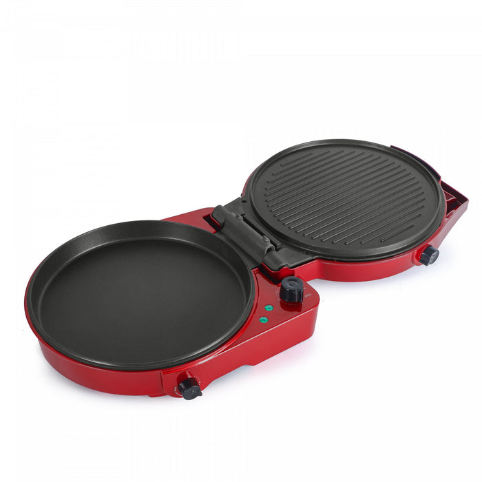 Pizzaman de comptoir et gril d'interieur CHK Series Commercial Chef, CHPG12R, rouge