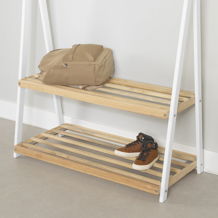 Portant à vêtements Sweedi en bois pour enfants - blanc