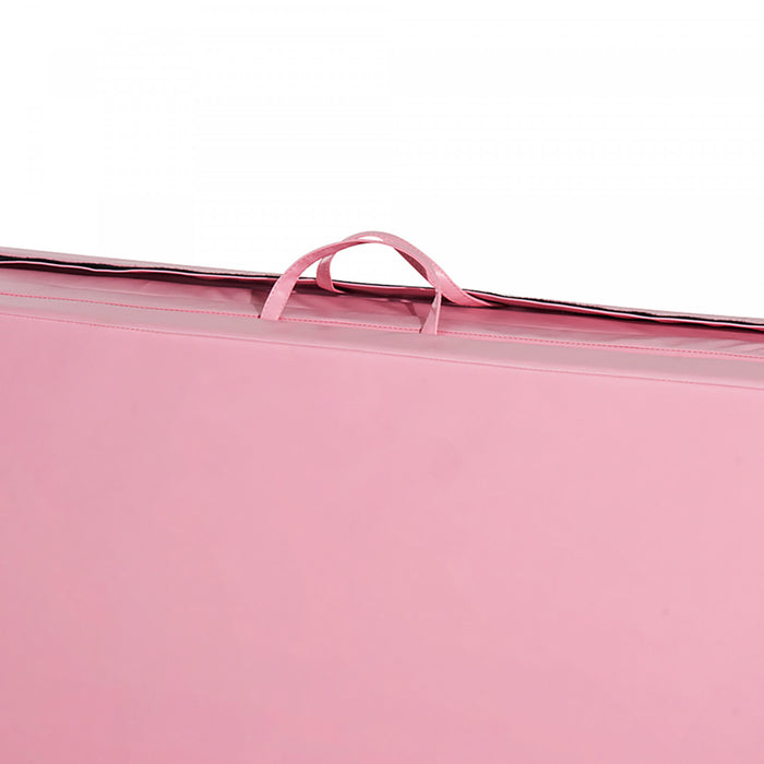 Soozier 4pix6pix2pouce Pu Cuir Gymnastique Culbutage Tapis De Gym Arts Pliant Yoga Exercice Tampon 4 Panneaux (rose Clair)