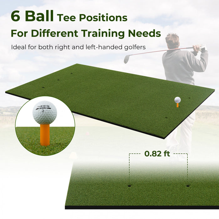 Tapis De Frappe De Golf, 152 Cm X 92 Cm / 152 Cm X 117 Cm Tapis D'entrainement En Gazon Artificiel Pour L'interieur Et L'exterieur, Tapis De Golf Portable Avec 2 Batons D'alignement Et 2 Tees De Golf Pour Les Amateurs De Golf Et Les Debutants