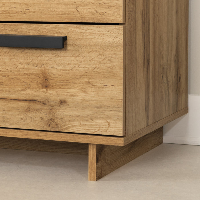 Commode verticale de rangement Cavalleri à 5 tiroirs - chêne nordique