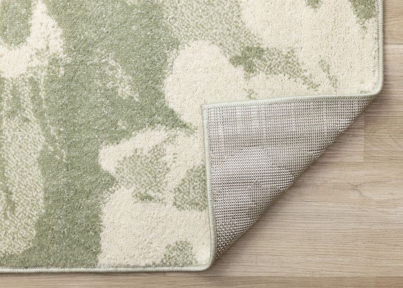Carpette Ellis verte et crème à motif floral - 5 pi 3 po x 7 pi 7 po